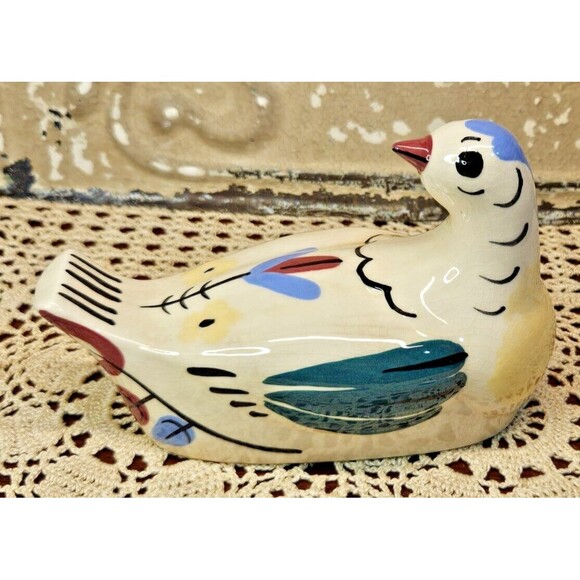 The California Cleminson's Pottery Bird Butter Dish Topper 1950s (Read!) - Picture 2 of 10